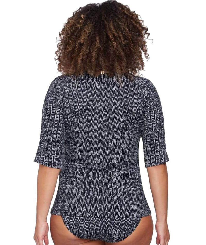 Artesands Zig Zag Sunsafe Short Sleeve Top - Black - Image 2