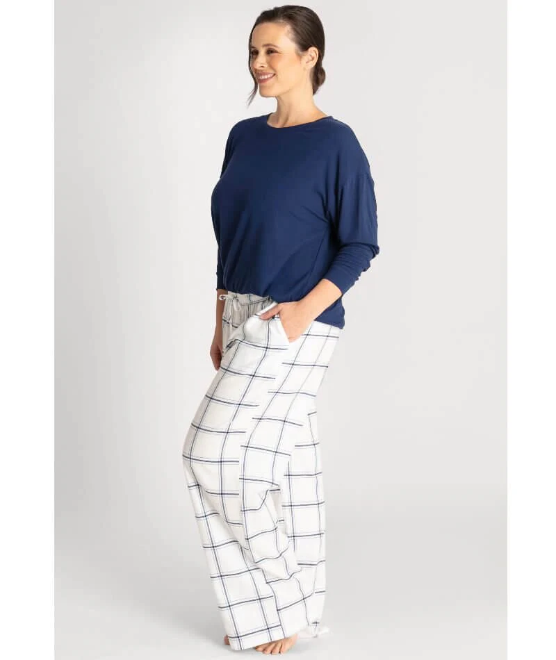 Ava & Audrey Amelia Brushed Cotton Pant - Ivory - Image 2