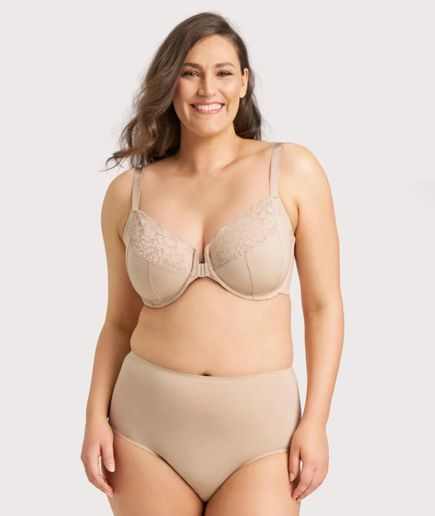 Ava & Audrey Bardot Front-Closing Underwire Bra - Nude - Image 6