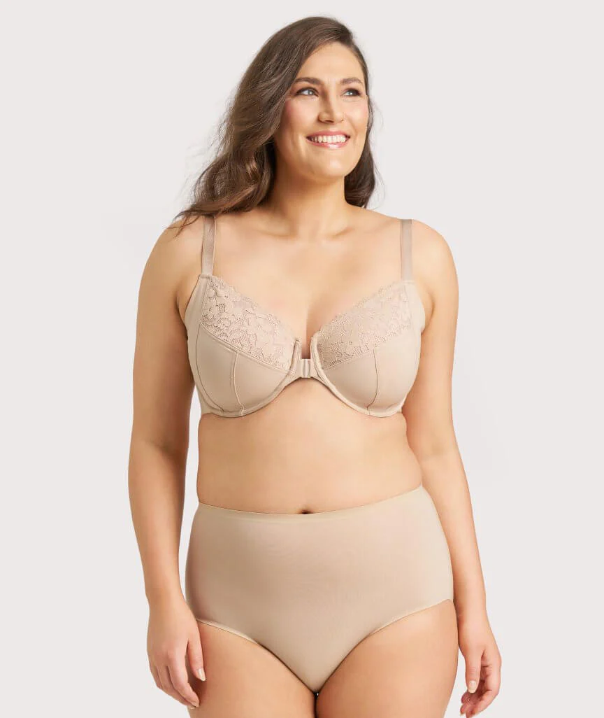 Ava & Audrey Bardot Front-Closing Underwire Bra - Nude - Image 8