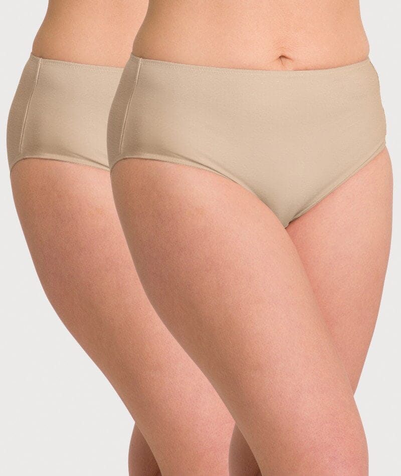 Ava & Audrey Clementine Cotton Full Brief 2 Pack - Nude