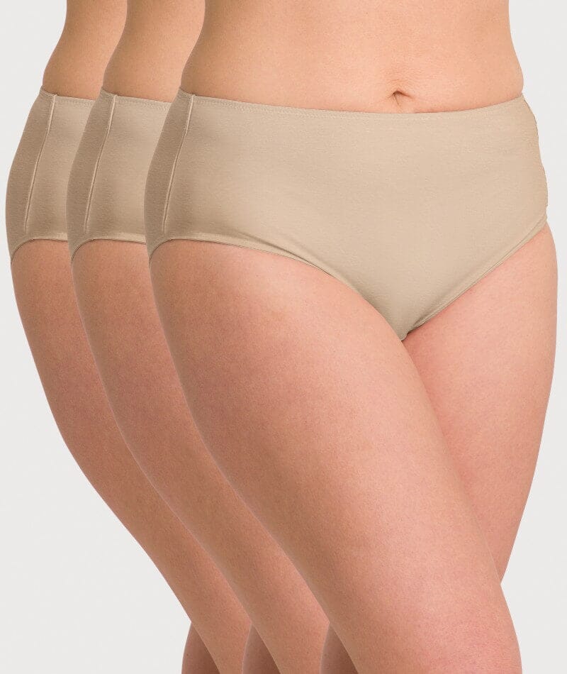 Ava & Audrey Clementine Cotton Full Brief 3 Pack - Nude