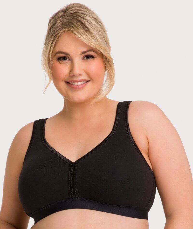 Ava & Audrey Faye Cotton Wire-free Support Bra 2 Pack - Black - Image 2