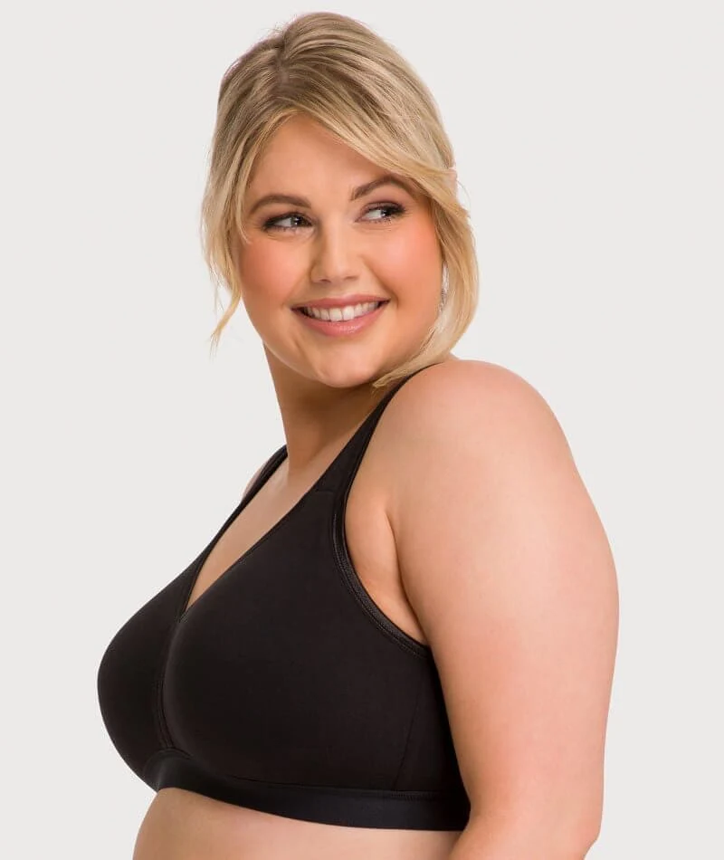 Ava & Audrey Faye Cotton Wire-free Support Bra 2 Pack - Black - Image 4