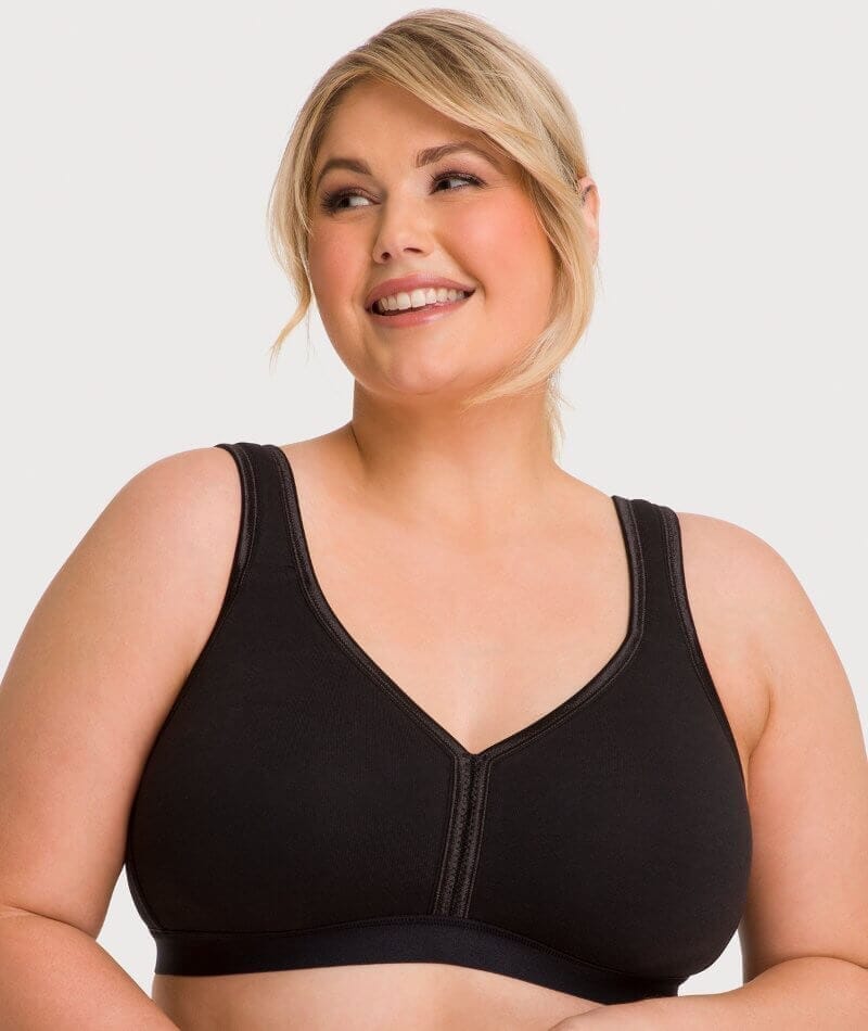 Ava & Audrey Faye Cotton Wire-free Support Bra 3 Pack - Black - Image 5