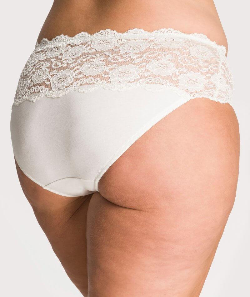 Ava & Audrey Greta Lace and Cotton Brief - Ivory - Image 2