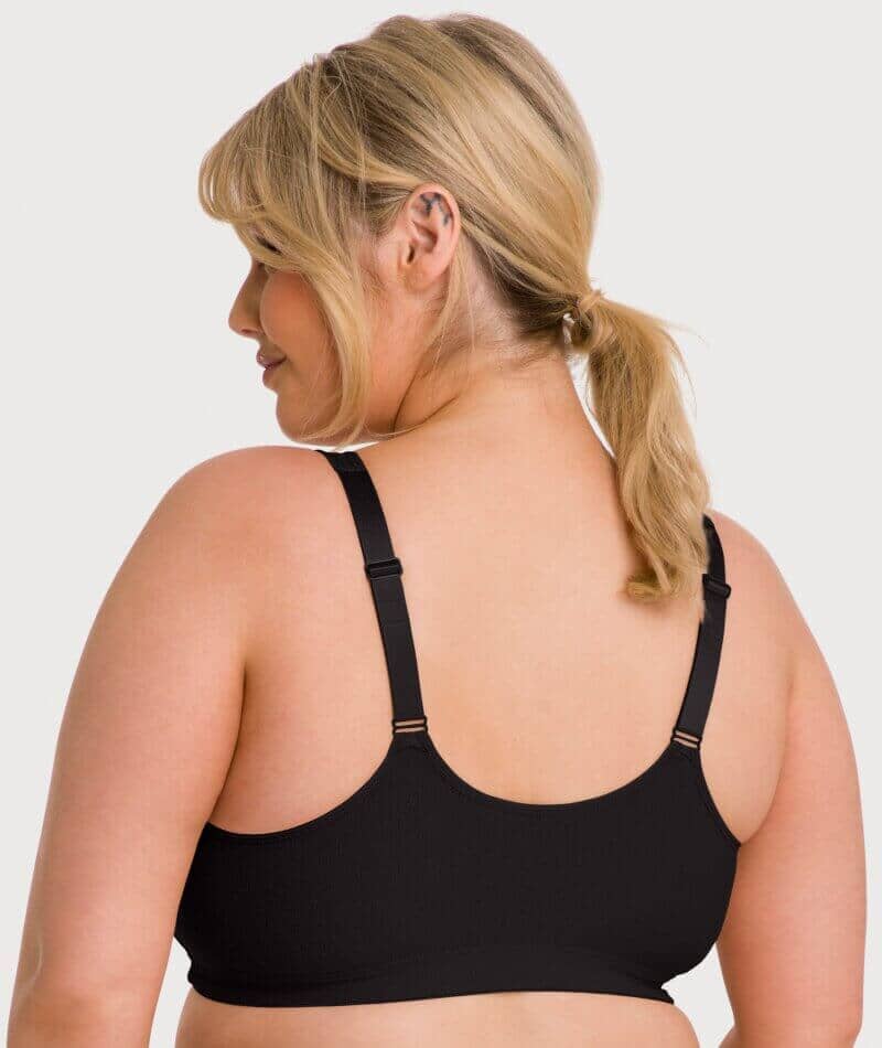 Ava & Audrey Hannah Cotton Wire-Free Front Opening Bra 2 Pack - Black/Frappe - Image 4