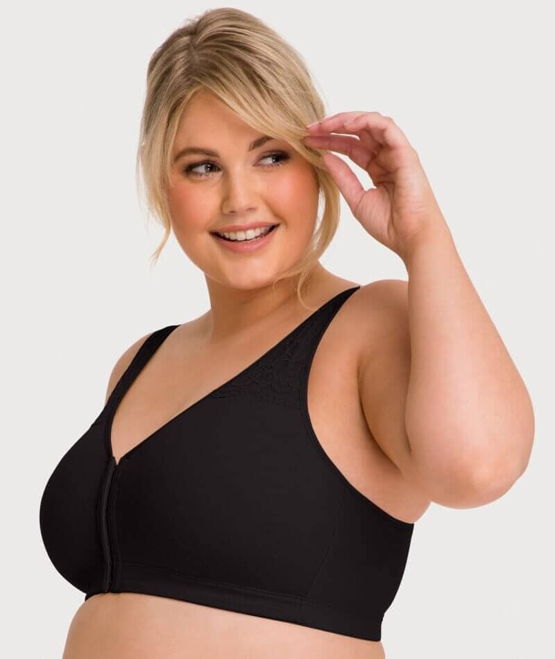 Ava & Audrey Hannah Cotton Wire-Free Front Opening Bra 2 Pack - Black/Frappe - Image 6