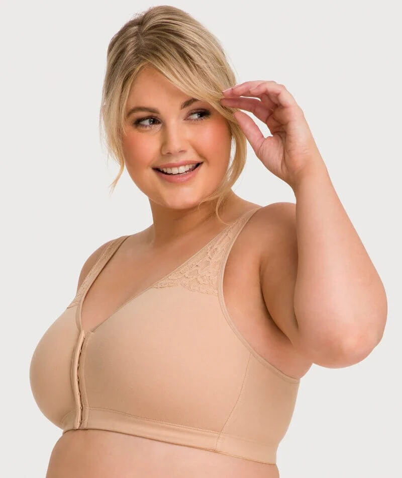 Ava & Audrey Hannah Cotton Wire-Free Front Opening Bra - Frappe - Image 3
