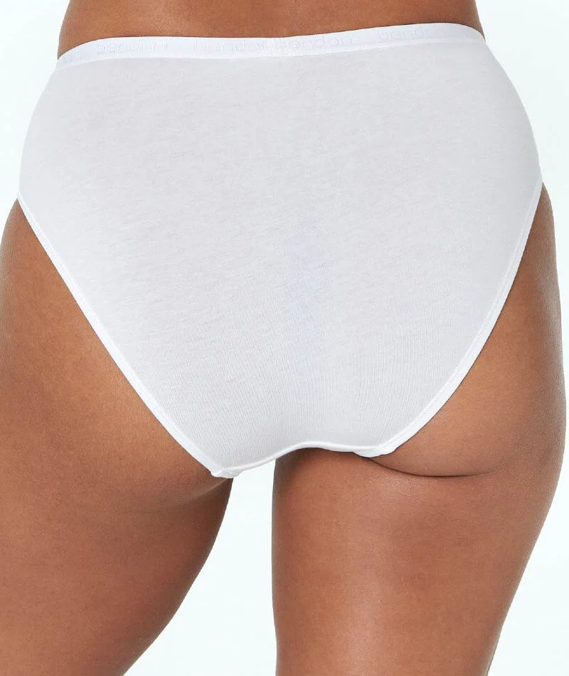 Bendon Body Cotton High Cut Brief - White - Image 2