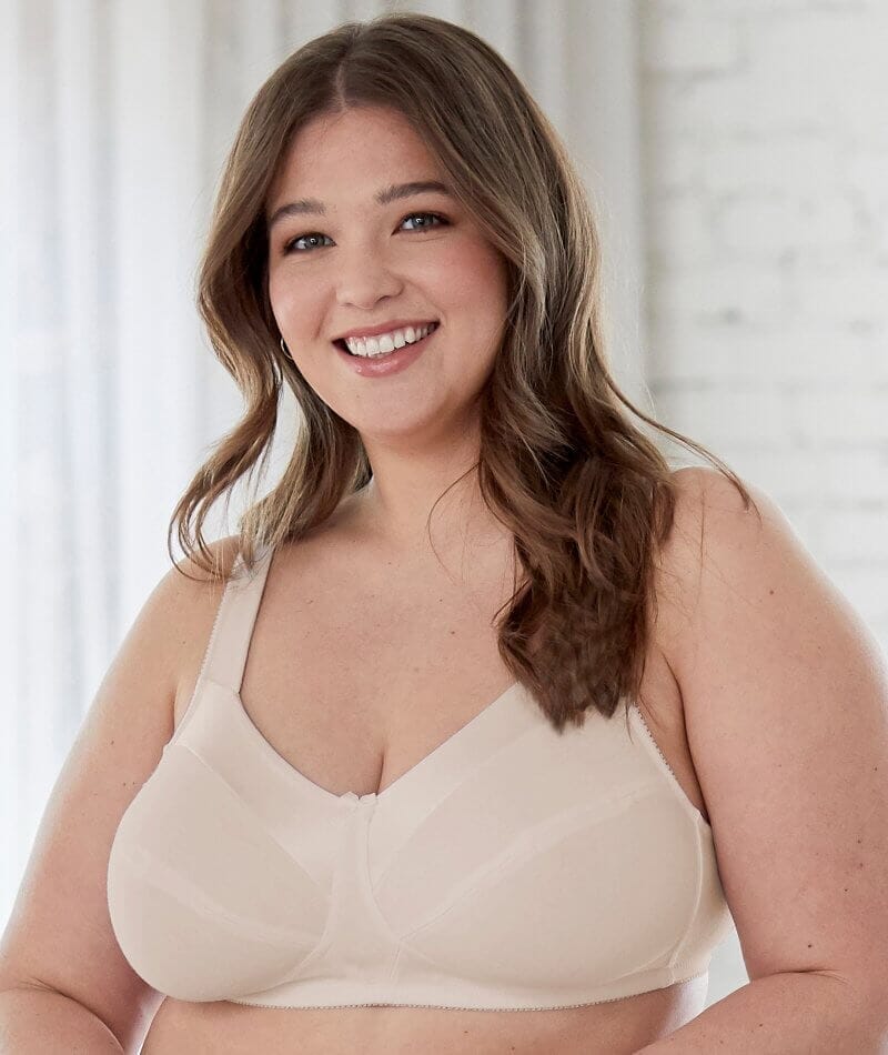 Bestform Satin Trim Wire-Free Cotton Bra With Unlined Cups 2 Pack - Nude - Image 3