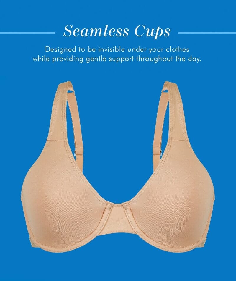 Bestform Unlined Cotton Stretch T-Shirt Bra with Underwire 3 Pack - Sand - Image 7