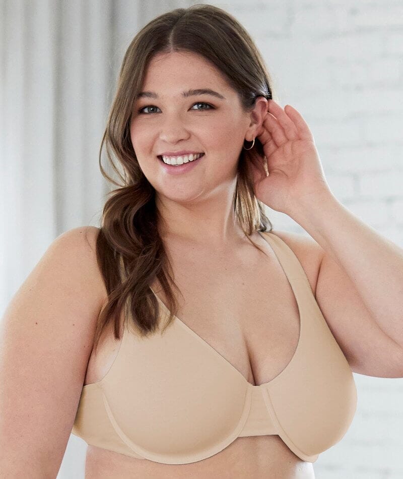 Bestform Unlined Cotton Stretch T-Shirt Bra with Underwire - Sand - Image 2