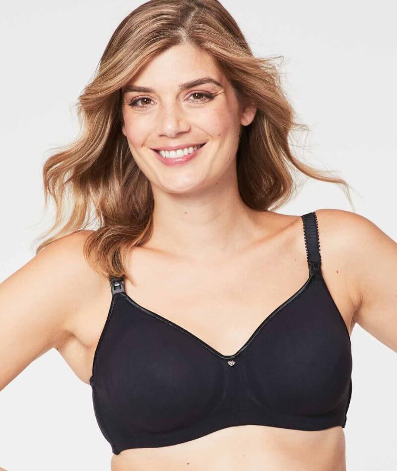 Cake Maternity Croissant Seamless Flexi Wire Nursing Bra -  Black