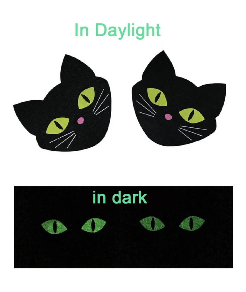 Curvy Cat Shaped Shine In The Dark Nipple Covers - Black - Image 2