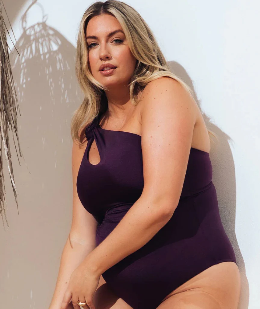 Curvy Kate Beach Bliss Asymmetric Padded Swimsuit - Mulberry Purple - Image 5
