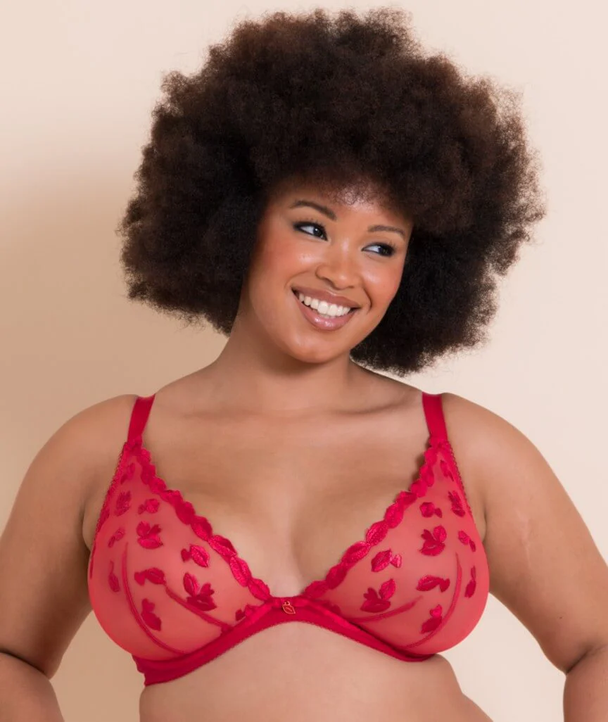 Curvy Kate Pucker Up Deep Plunge Bra - Lipstick Red