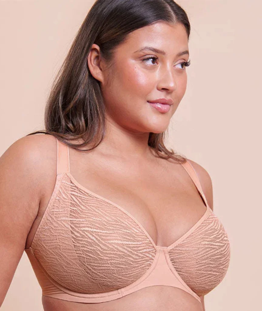 Curvy Kate Smoothie Lace Moulded Balcony Bra - Latte - Image 2