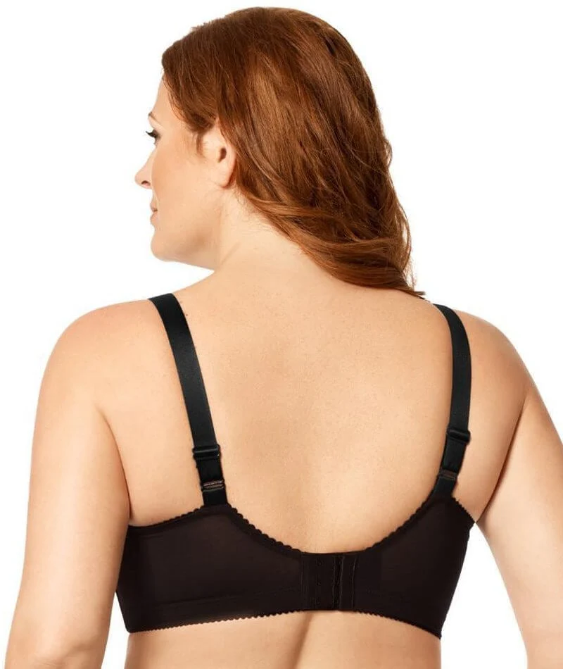 Elila Embroidered Wire-Free Bra - Black Silver - Image 2