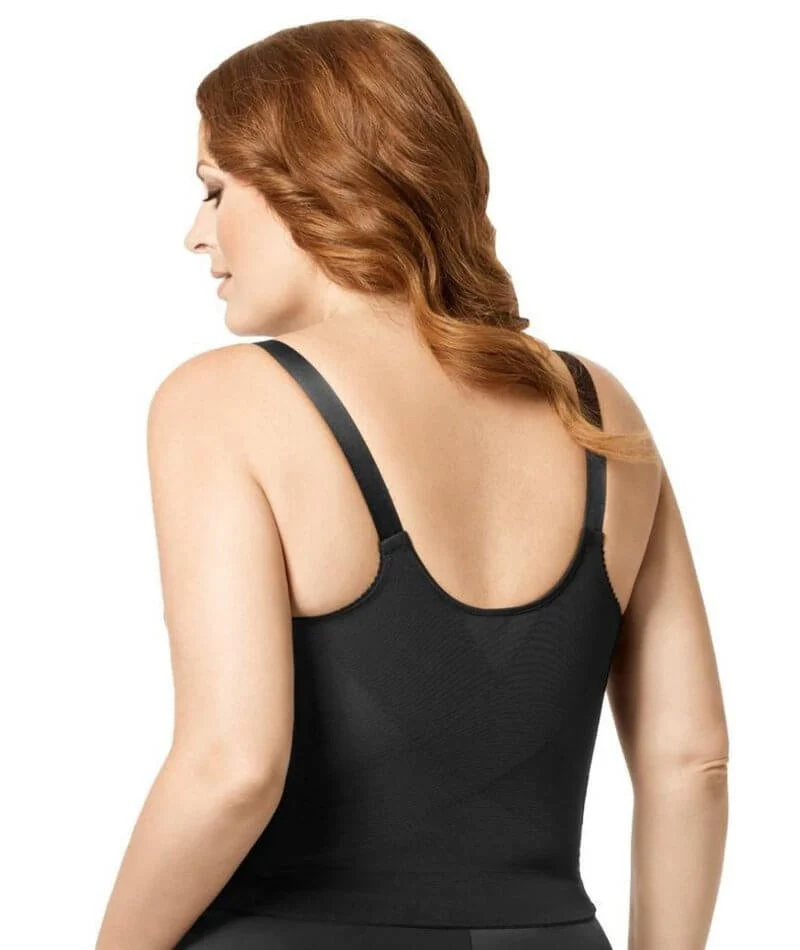 Elila Wire-Free Front Opening Longline Bra - Black - Image 2