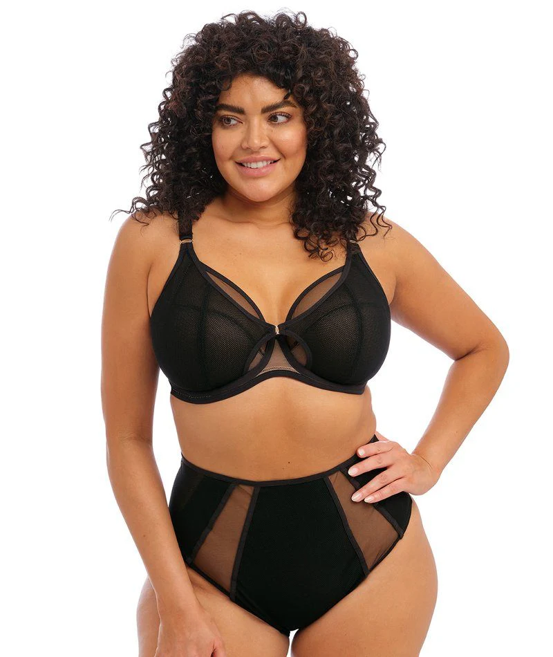 Elomi Kintai Underwired Plunge Bra - Black - Image 4