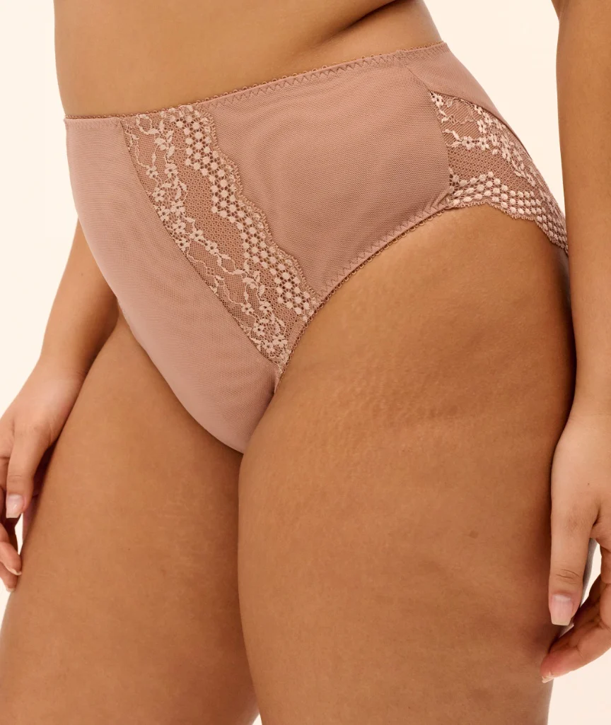 Elomi Lucie High Leg Brief - Mocha - Image 2