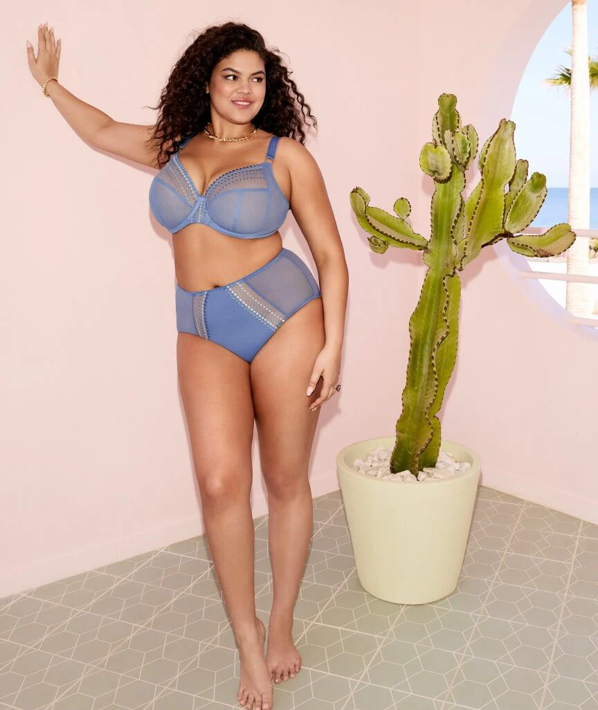 Elomi Matilda Underwired Plunge Bra - Lunar Blue - Image 3