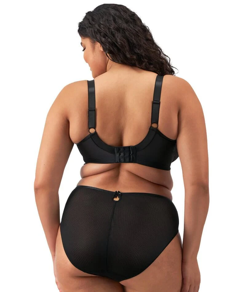 Elomi Teagan High Leg Brief - Black/Almond - Image 5