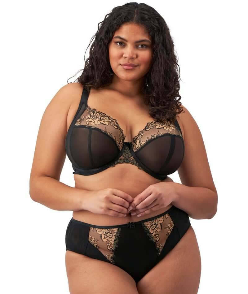 Elomi Teagan Underwire Plunge Bra - Black/Almond - Image 4