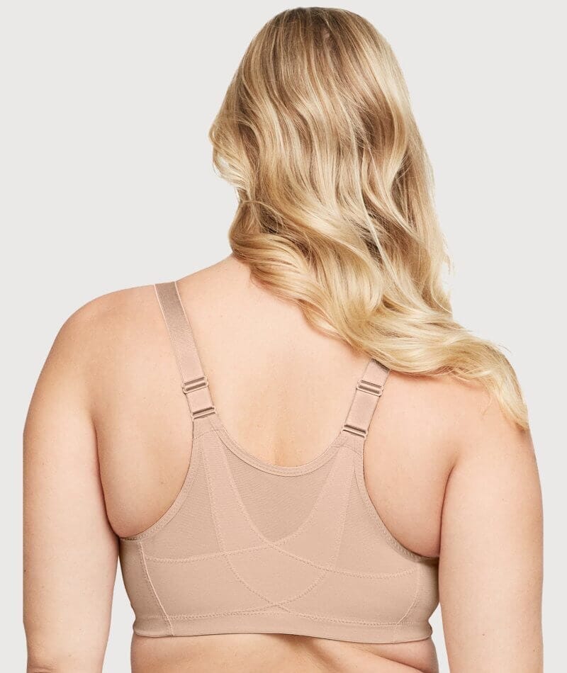 Glamorise Magiclift Front-Closure Posture Back Wire-Free Bra 2 Pack - Black/Cafe - Image 4