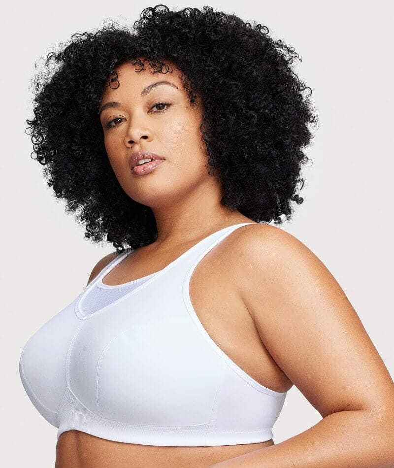 Glamorise No-Bounce Camisole Wire-Free Sports Bra - White - Image 4