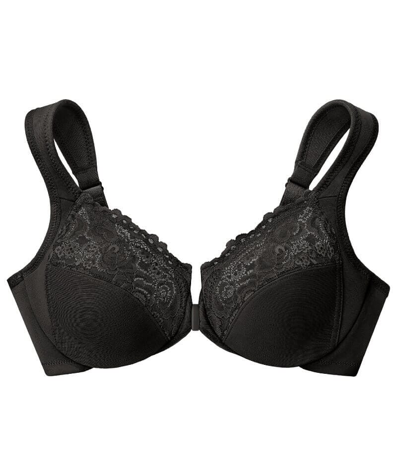 Glamorise WonderWire Front-Closure Bra - Black - Image 9