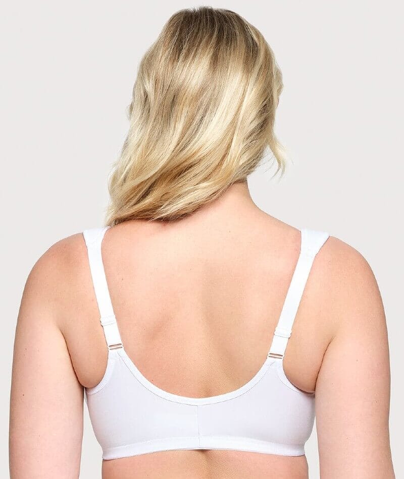 Glamorise WonderWire Front-Closure Cotton Bra - White - Image 2