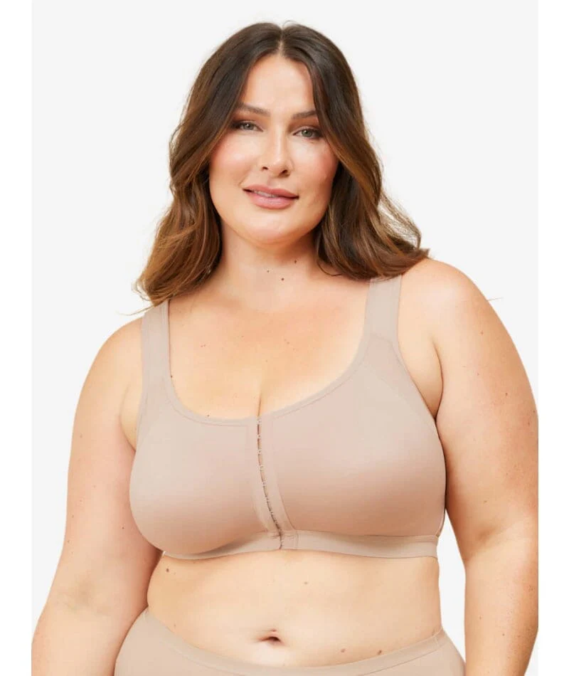 Leading Lady The Moira Front-Close Wire-Free Posture Bra - Sand