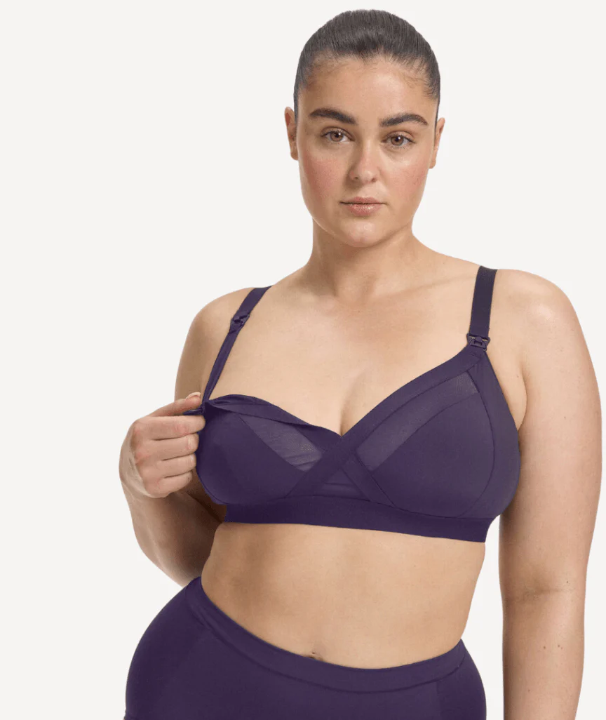 Nala Maternity Support Wirefree Bralette Bra - Mulberry - Image 5