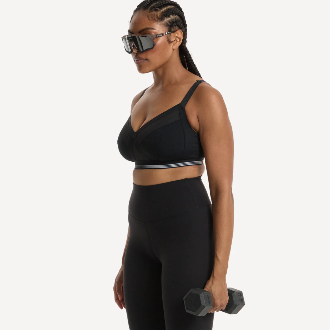 Nala Sporty Support Wirefree Bralette Bra - Licorice/Snow Cone - Image 4