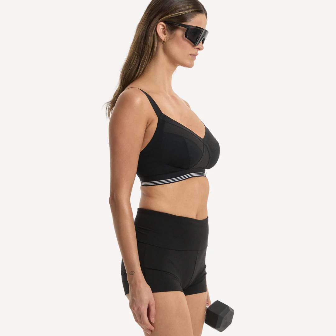 Nala Sporty Support Wirefree Bralette Bra - Licorice/Snow Cone - Image 6