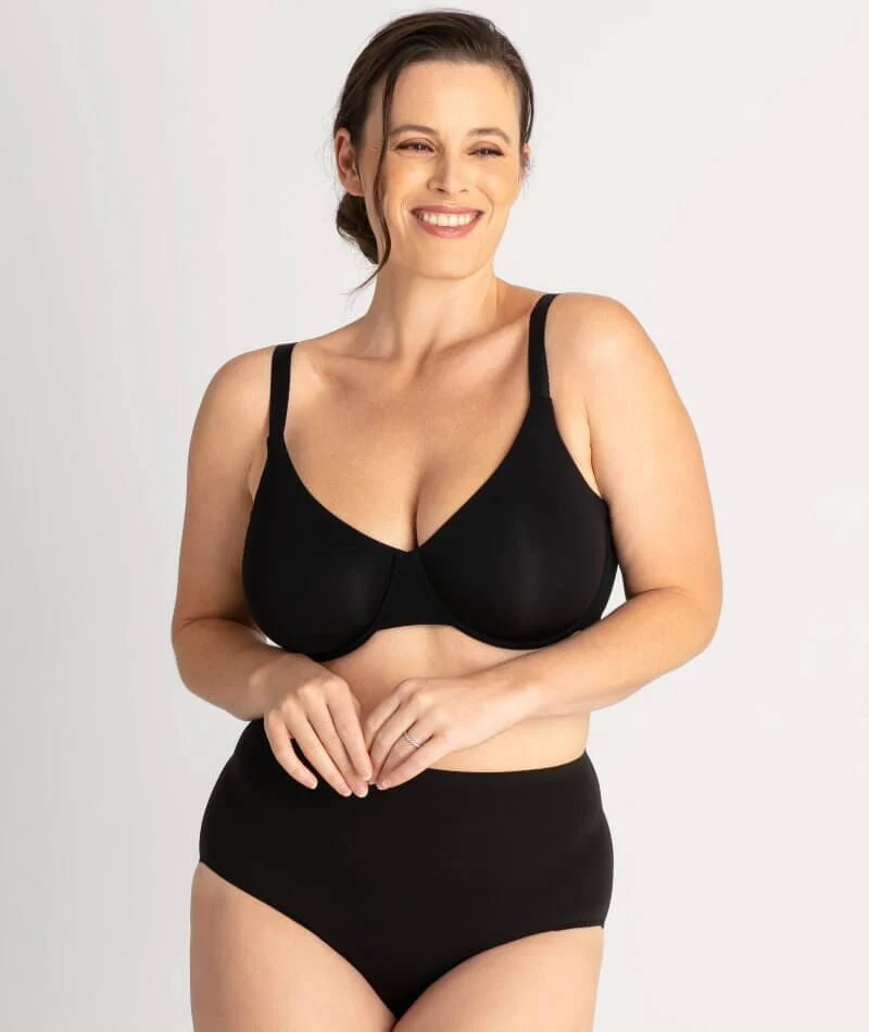 Underbliss Invisibliss Moulded Microfibre Underwire Bra 2 Pack - Black - Image 9