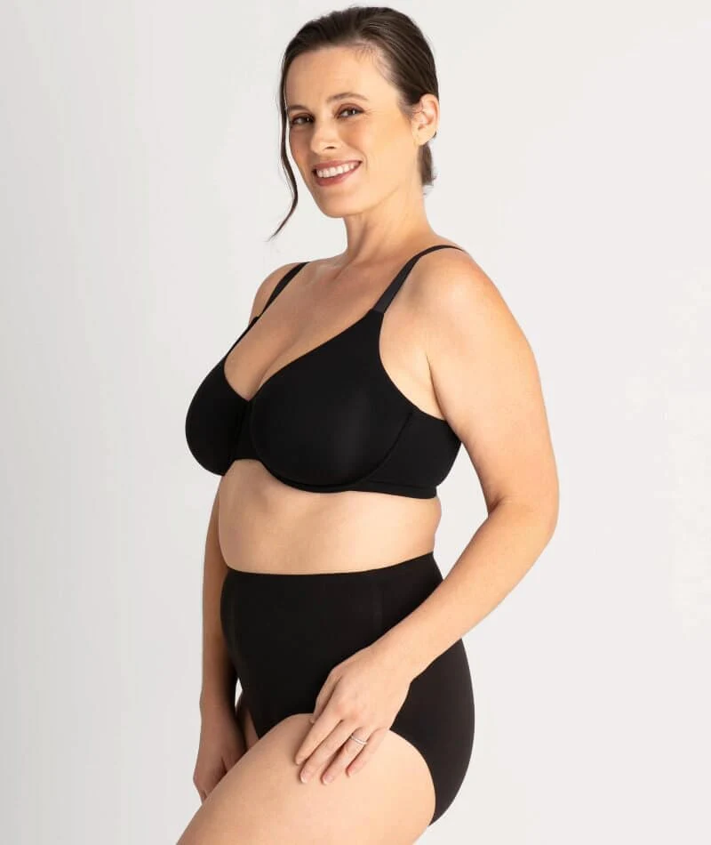 Underbliss Invisibliss Moulded Microfibre Underwire Bra 2 Pack - Black - Image 10