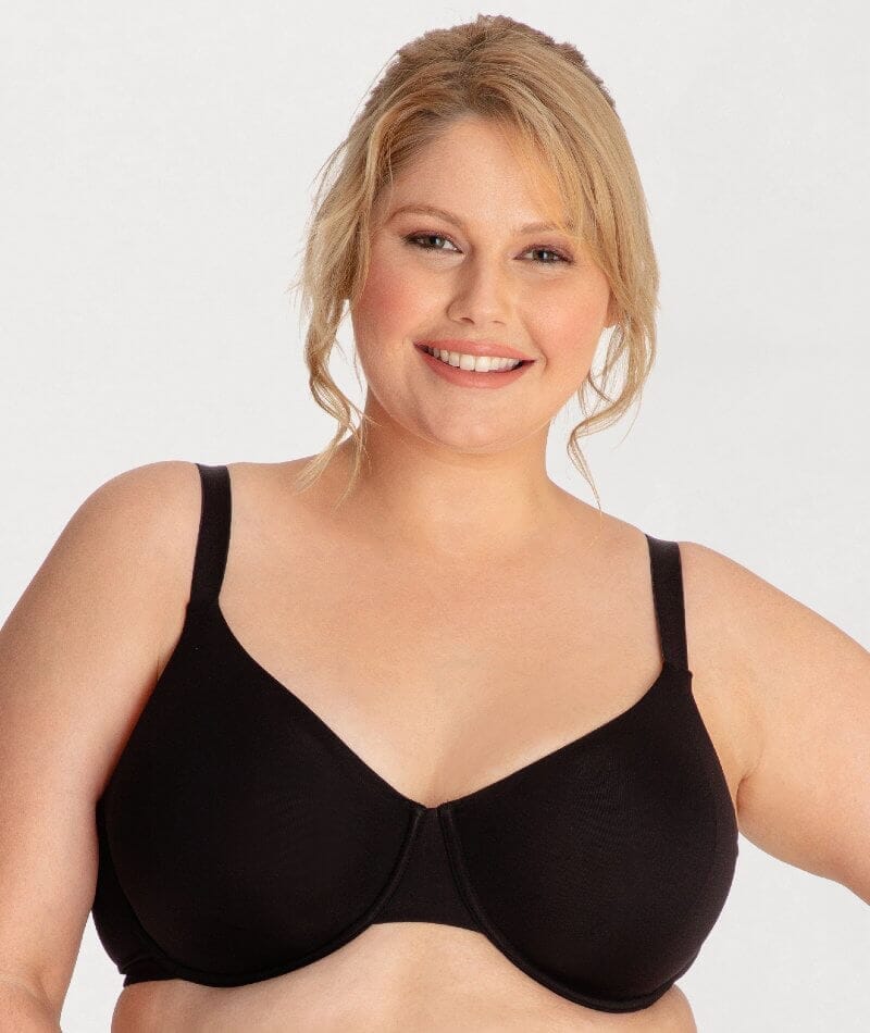 Underbliss Invisibliss Moulded Microfibre Underwire Bra 2 Pack - Black - Image 2