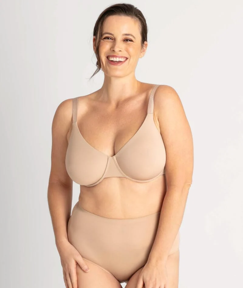 Underbliss Invisibliss Moulded Microfibre Underwire Bra 2 Pack - Nude - Image 5