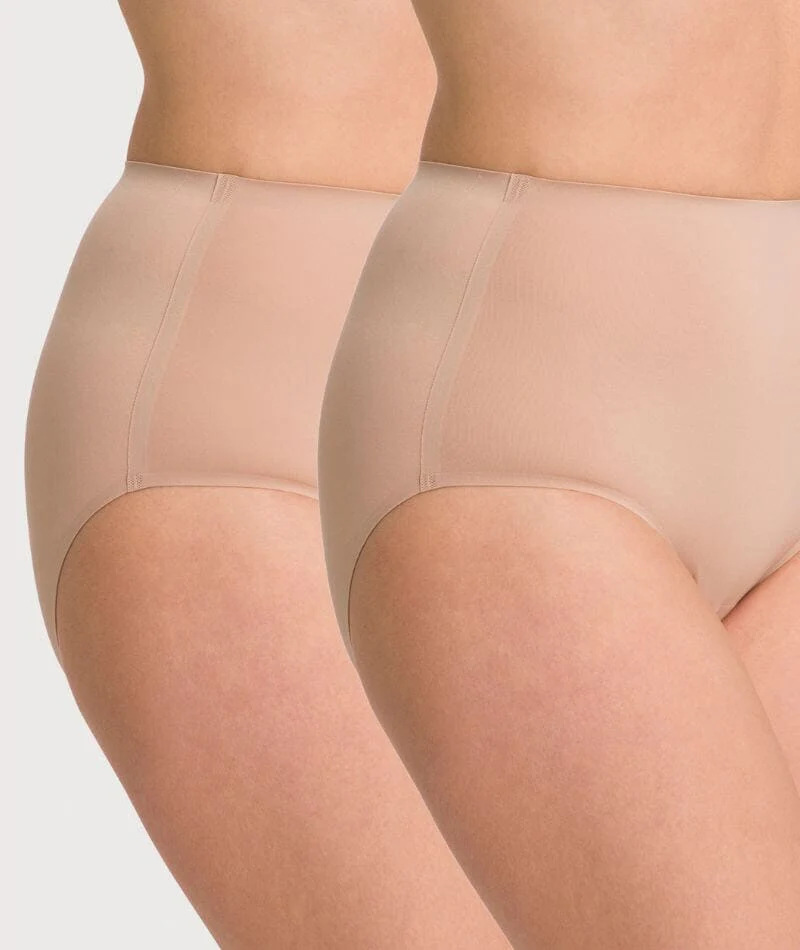 Underbliss Invisibliss No Show Seamless Full Brief 2 Pack - Nude