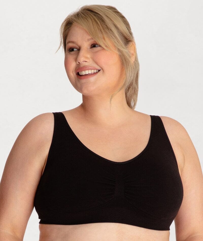 Underbliss Seamless Bamboo Blend Comfort Wire-free Bra 2 Pack - Black - Image 3
