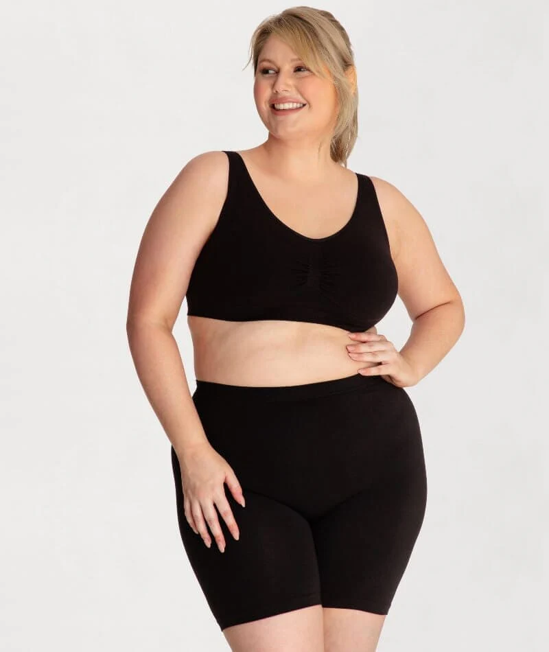 Underbliss Seamless Bamboo Blend Comfort Wire-free Bra 2 Pack - Black/Frappe - Image 18