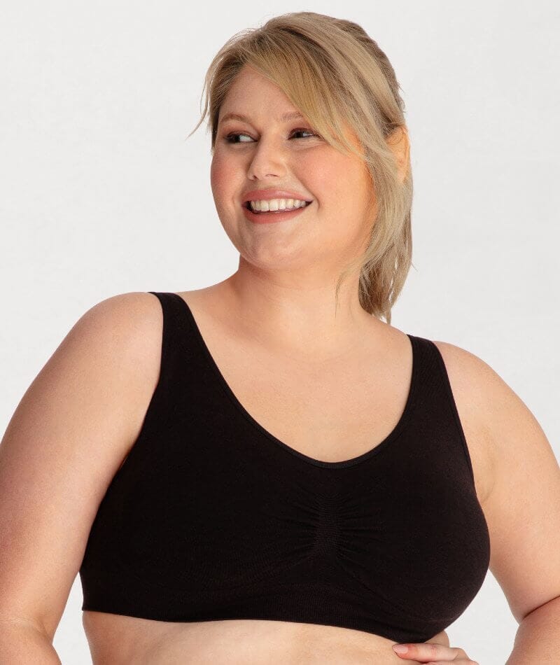Underbliss Seamless Bamboo Blend Comfort Wire-free Bra - Black - Image 5