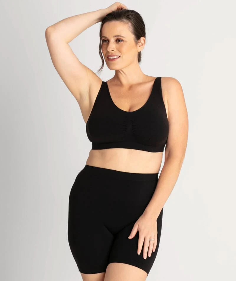Underbliss Seamless Bamboo Blend Comfort Wire-free Bra - Black - Image 7