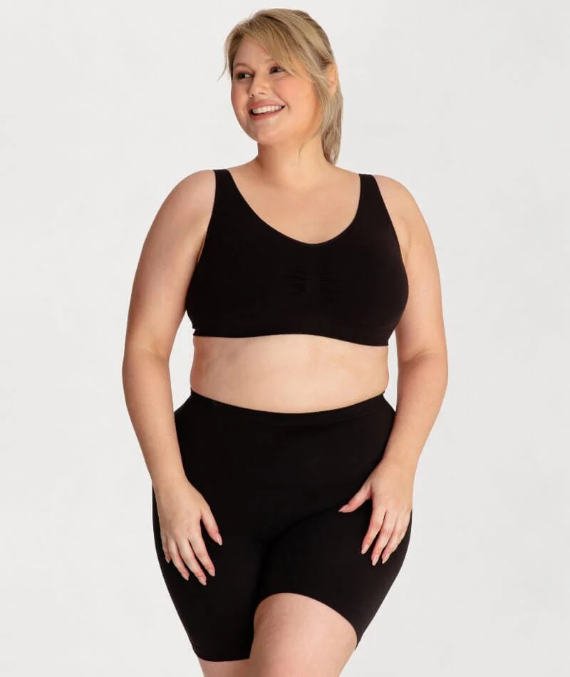 Underbliss Seamless Bamboo Blend Comfort Wire-free Bra - Black - Image 9